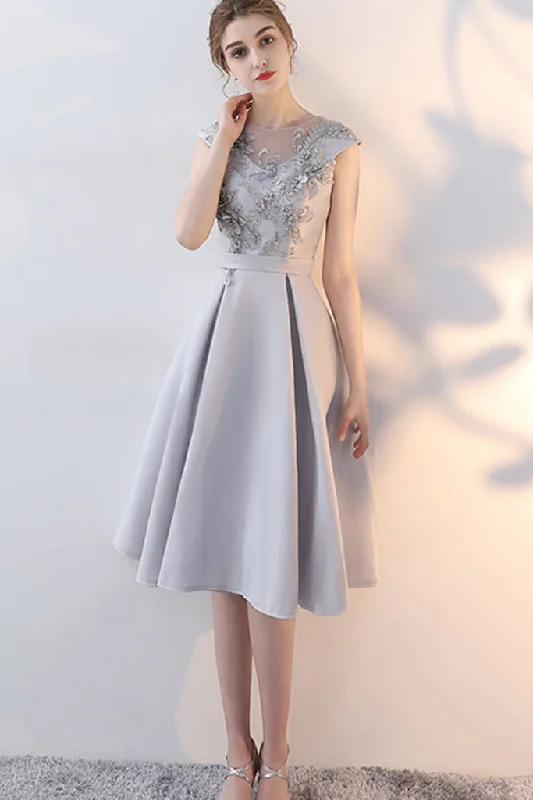 mother of the bride gown dressesSLEEVELESS BANDAGE BACK SHORT FORMAL DRESS WITH APPLIQUE