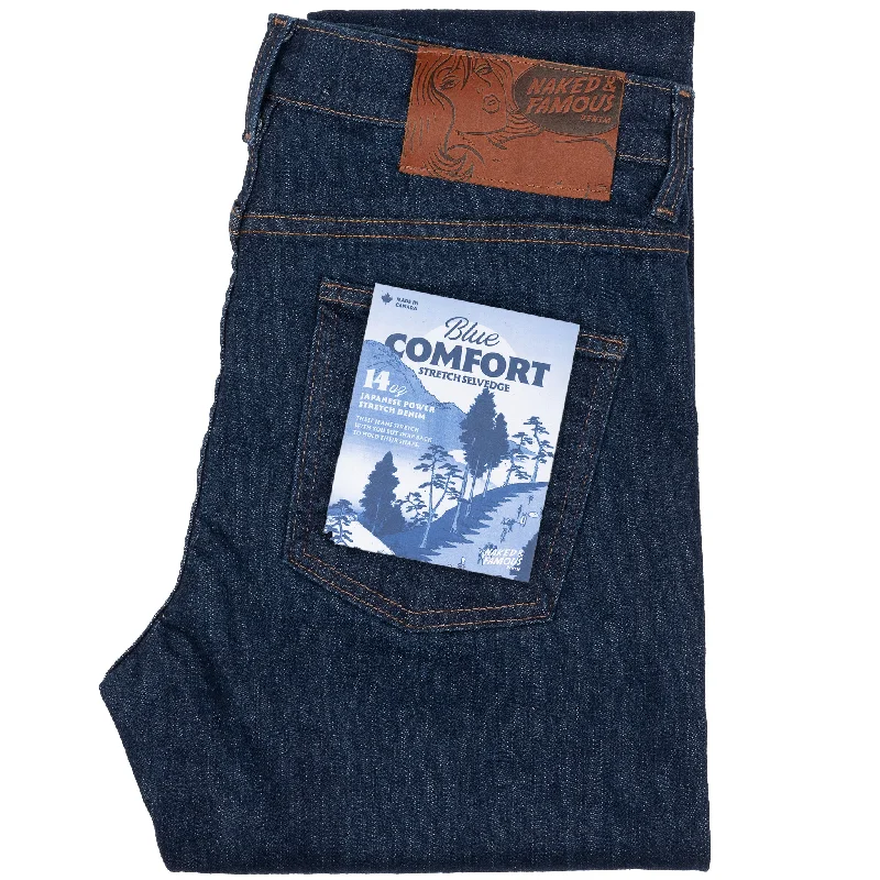 women's denim jeans for petite womenSuper Guy - Blue Comfort Stretch Selvedge