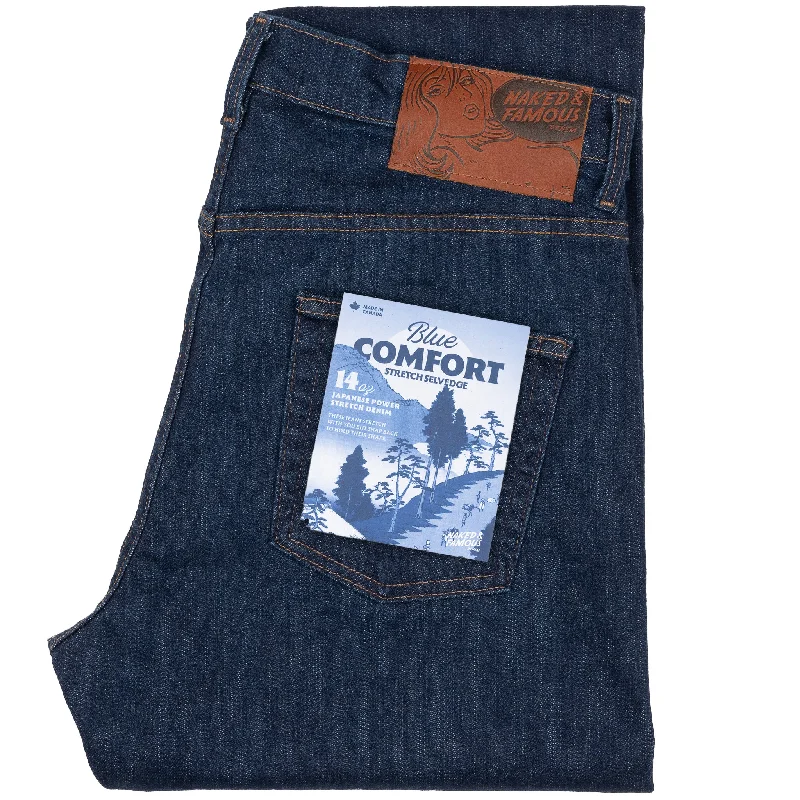 women's denim jeans with sequinsEasy Guy - Blue Comfort Stretch Selvedge