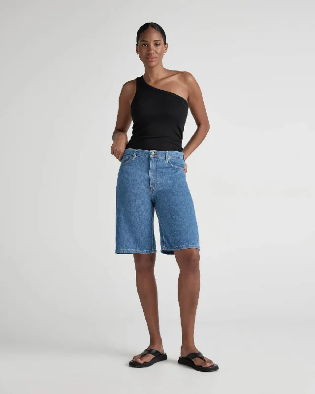 women's denim jeans with patchesSuzy Mid Short - Medium Stone