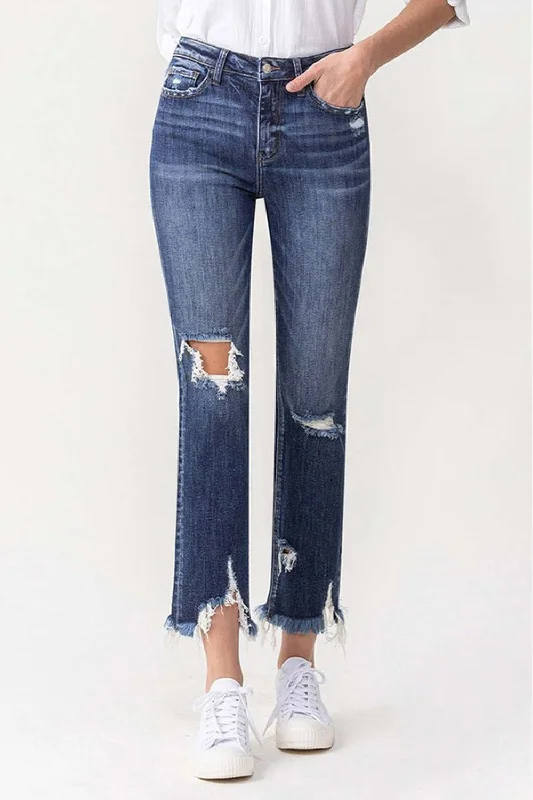 women's denim jeans with zippersLovervet Jackie Full Size High Rise Crop Straight Leg Jeans