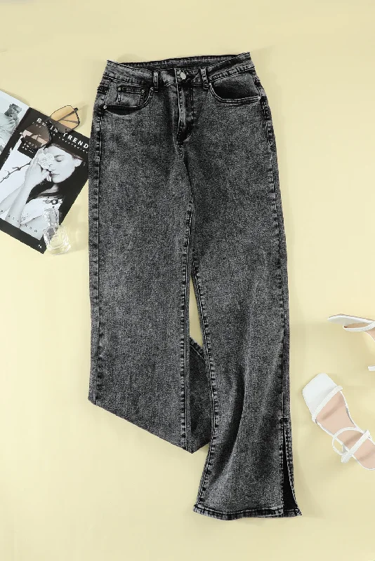 women's denim jeans for a glamorous eveningSlit Flare Jeans