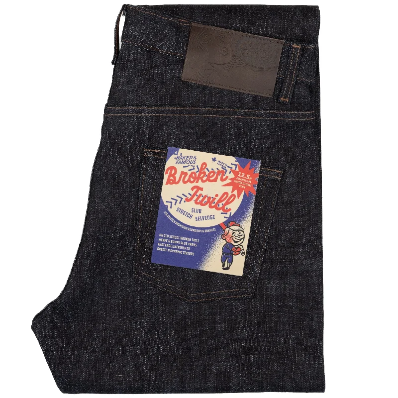 women's stone-washed denim jeansEasy Guy - Broken Twill Slub Stretch Selvedge