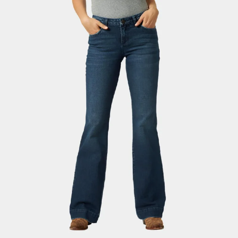 women's denim jeans for a day at the beachWrangler Retro Mae Mid Rise Trouser Jean