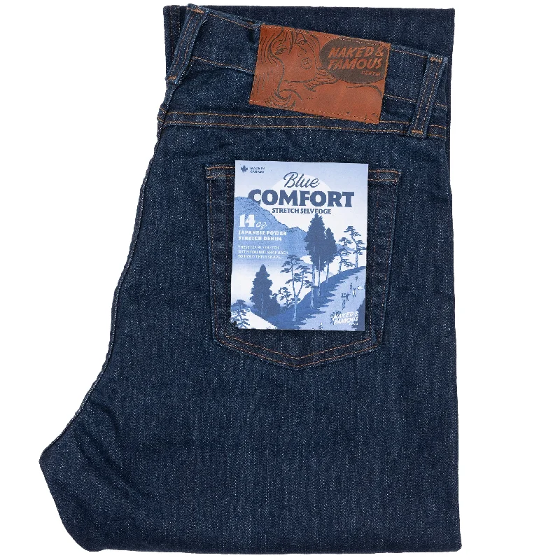 women's denim jeans with frayed edgesTrue Guy - Blue Comfort Stretch Selvedge