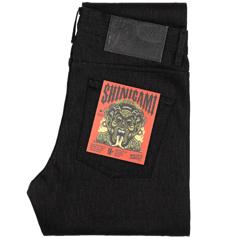 women's denim jeans with lace trimSuper Guy - Shinigami Selvedge