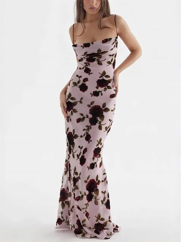 maxi dresses with pleatsRose Backless Stylish Maxi Dress