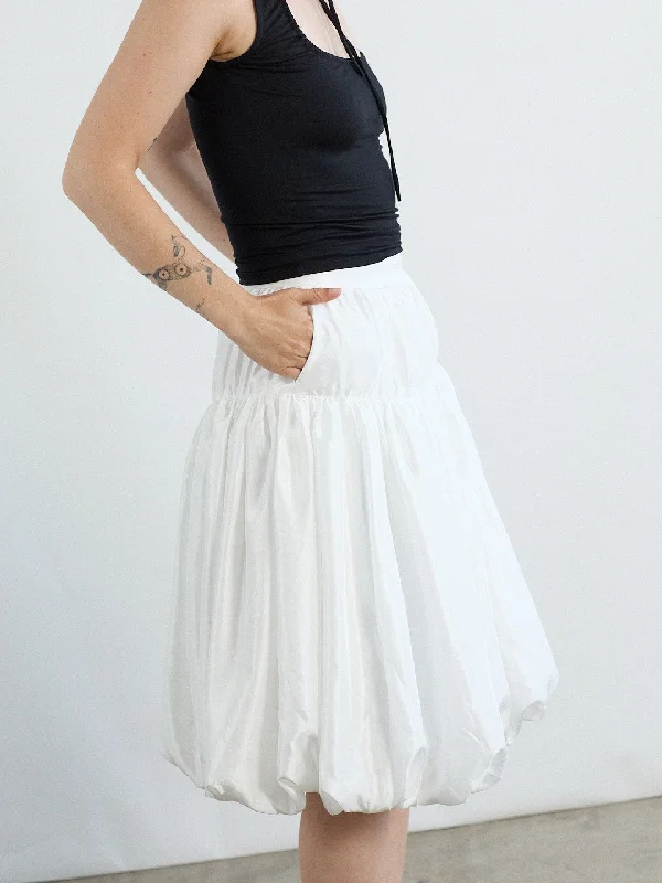 women's lace skirtsWhip Balloon Skirt - White