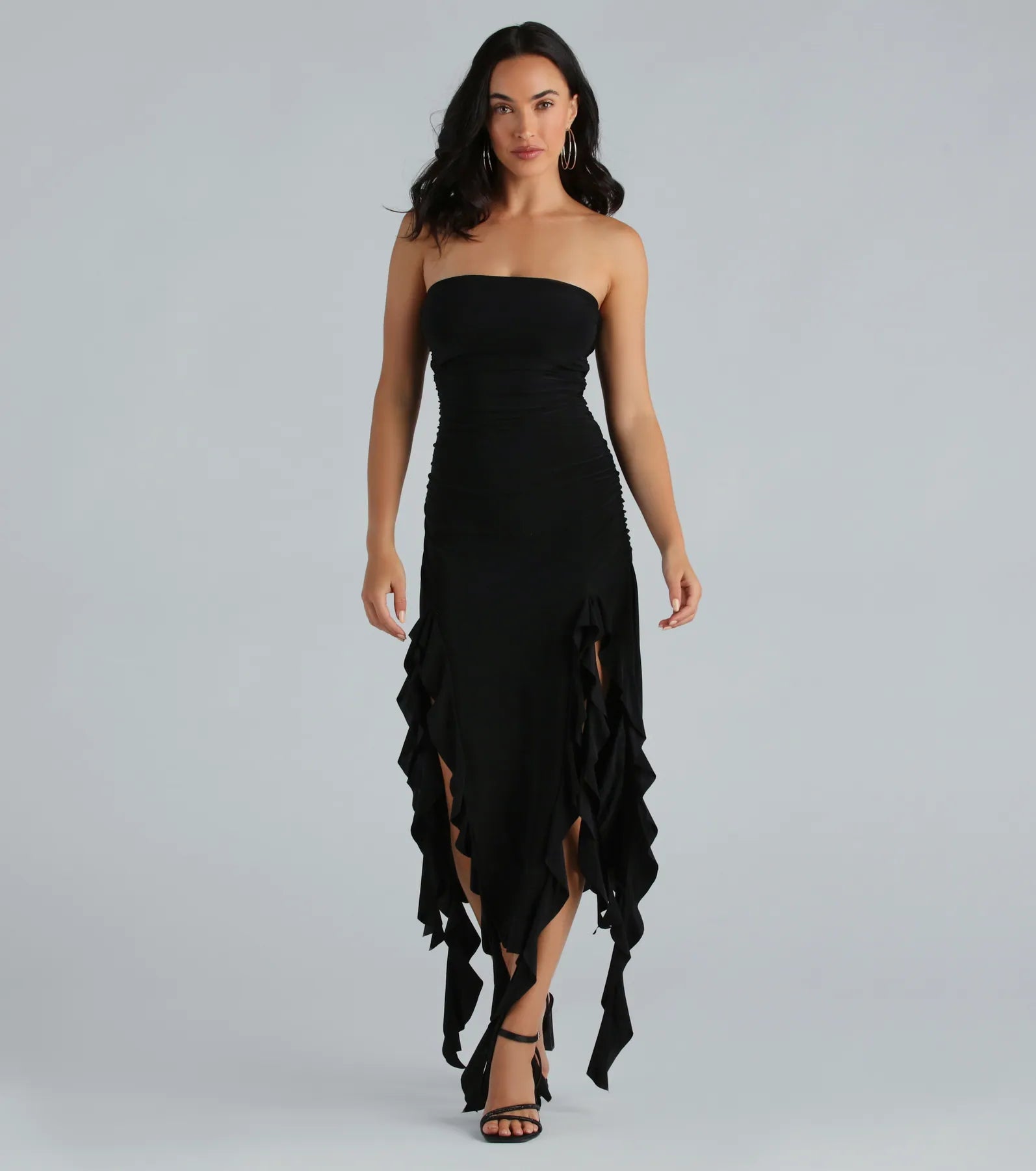 maxi dresses for boat ridesmidi dresses with adjustable strapsMoments Like This Strapless Ruffled Midi Dress