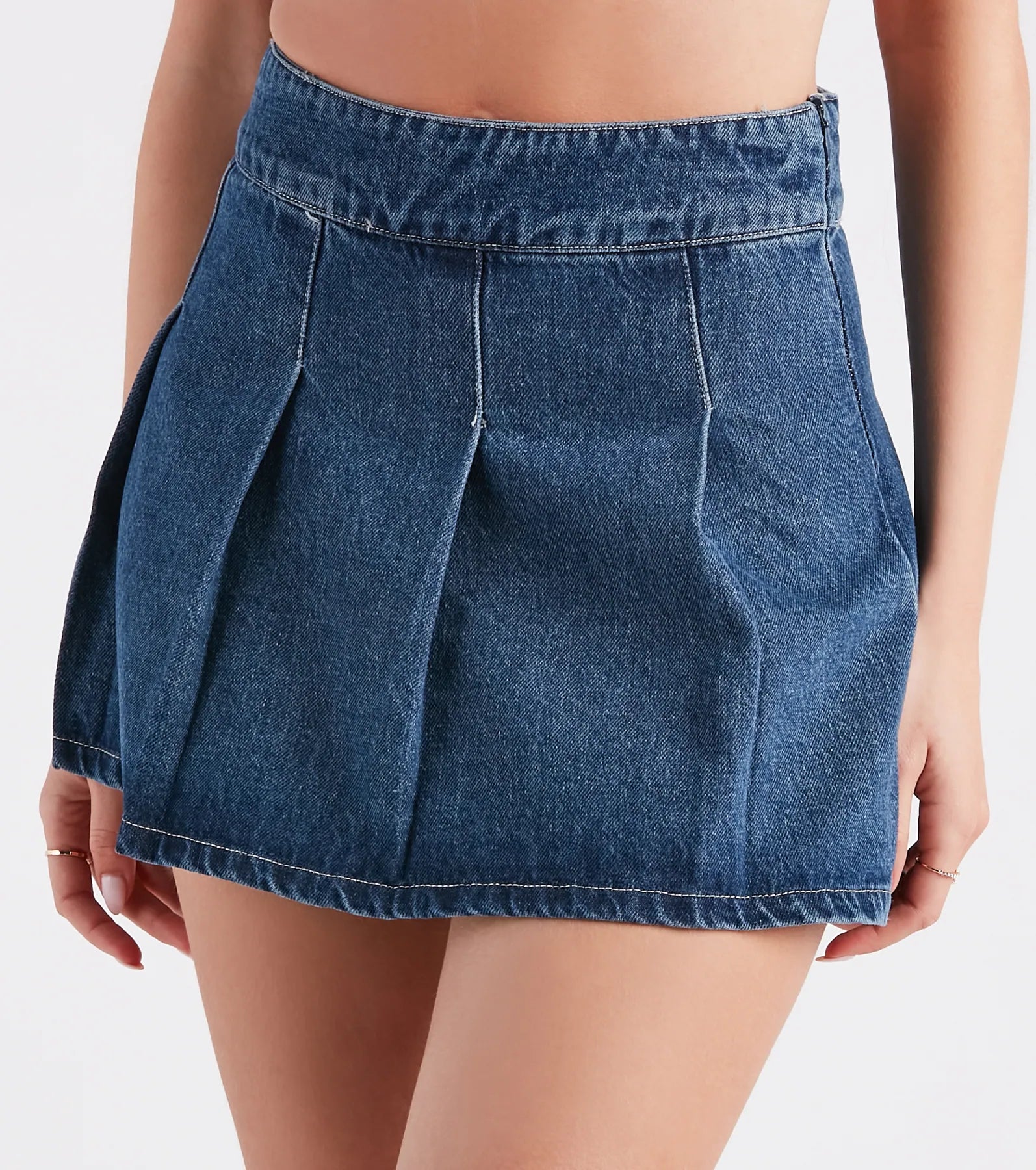 women's wool skirtsLike A Dream Pleated Skater Denim Skirt