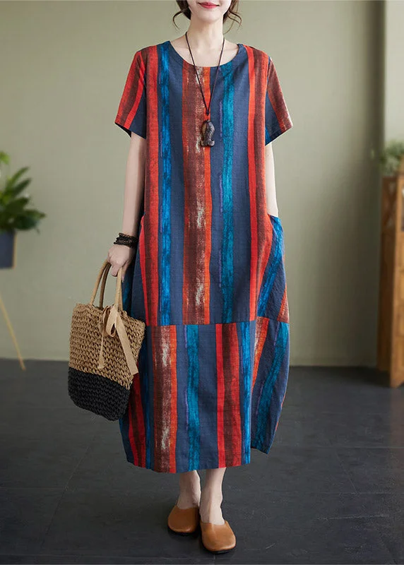 bohemian maxi dressesTangerine Patchwork Loose Maxi Dress Summer