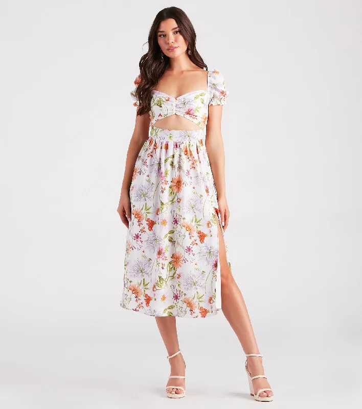 maxi dresses for teenscomfortable midi dressesRoom To Grow Floral Cutout Midi Dress