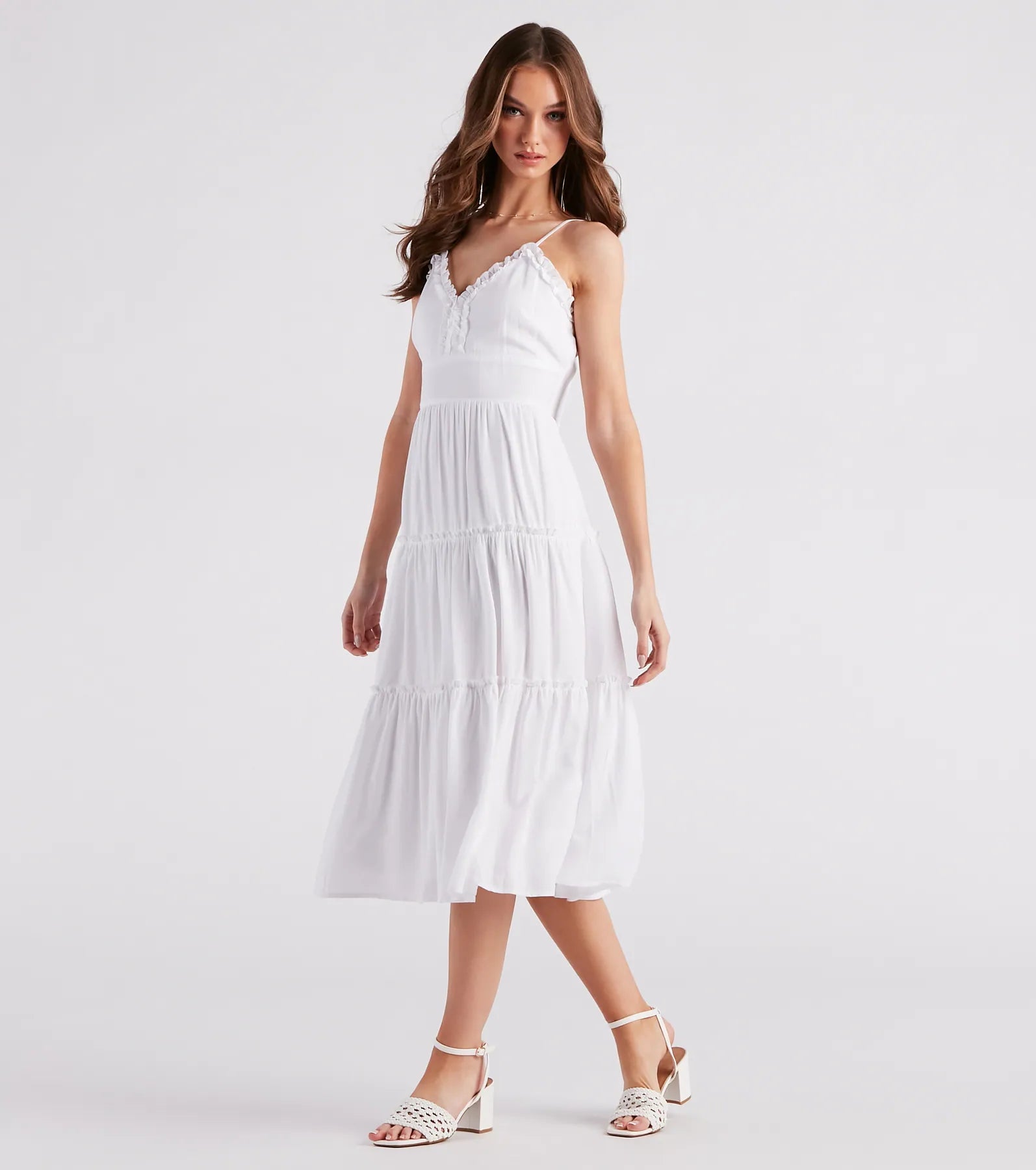 maxi dresses with sweetheart neckscasual chic midi dressesSunshine On My Mind Linen Midi Dress