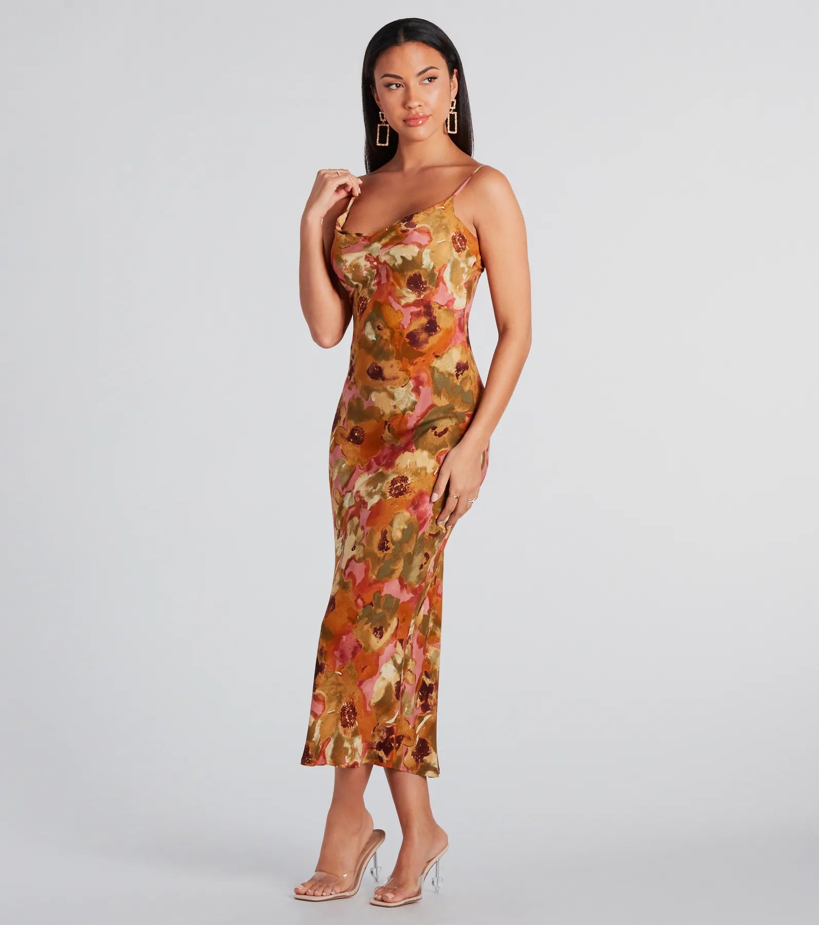 maxi dresses with back pocketssequin midi dressesSimply Fine In Floral A-Line Midi Dress