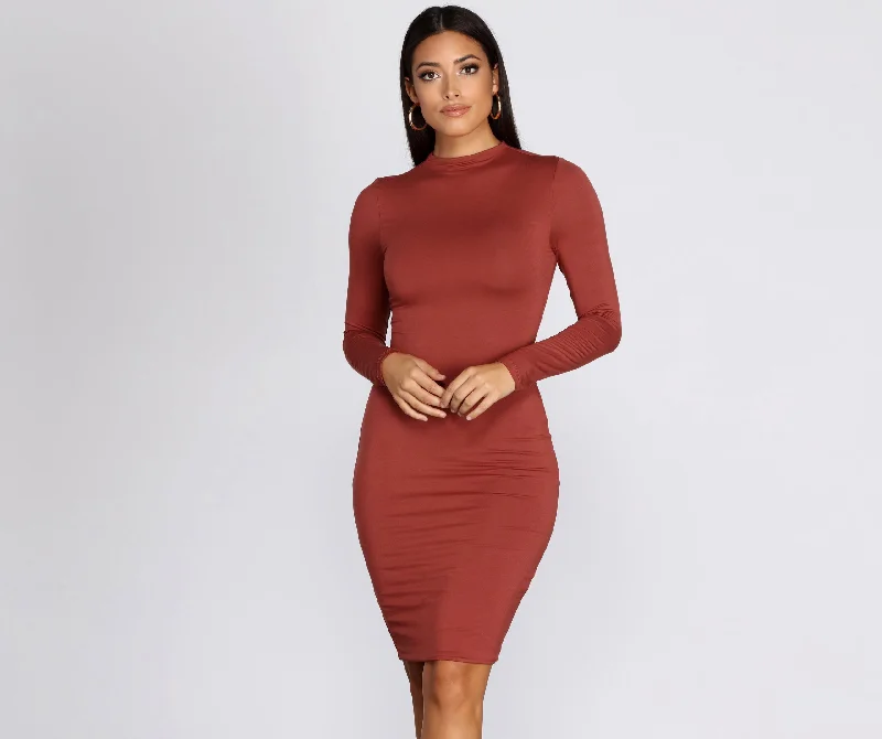 maxi dresses for tall womenmidi dresses for winterFeeling Knit Midi Dress