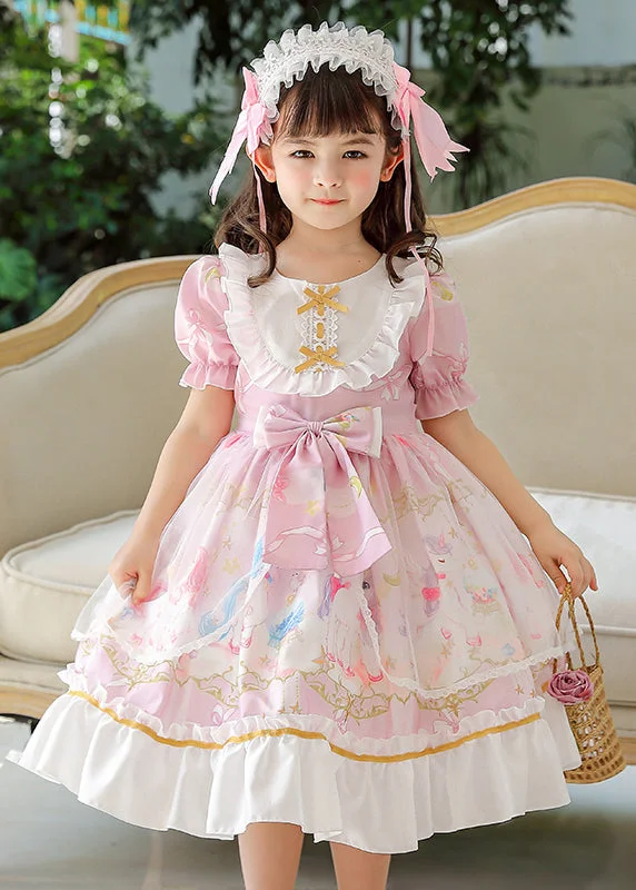 maxi dresses for teensLovely Pink Ruffled Patchwork Bow Chiffon Baby Girls Maxi Dress Summer