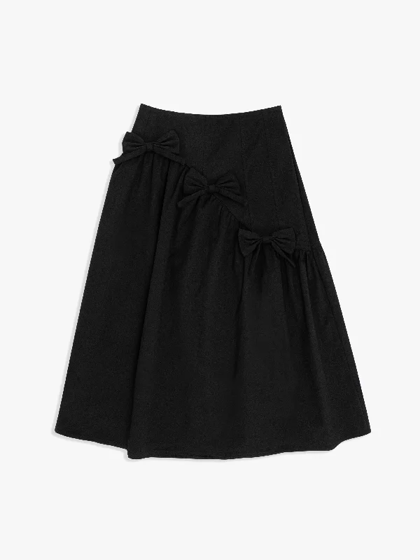 women's denim skirtsMaeve Bows Skirt - Black