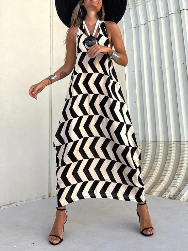 maxi dresses for date nightsUnique Ethnic Print Lantern Graceful Cut Sunny Tank Maxi Dress