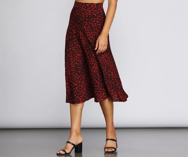 women's button-down skirtsSassy Flare Midi Skirt