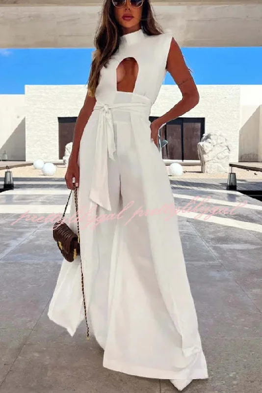 maxi dresses with pleatslightweight midi dressesKeane Front Cutout High Neck Midi Top and Tie-up Pocketed Wide Leg Pants Set