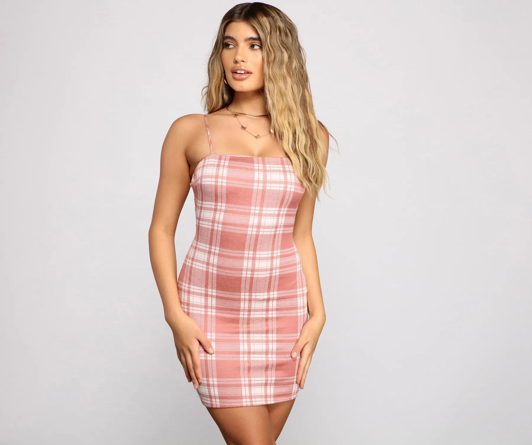 patterned Mimi dresses for fallPep It Up Plaid Mini Dress