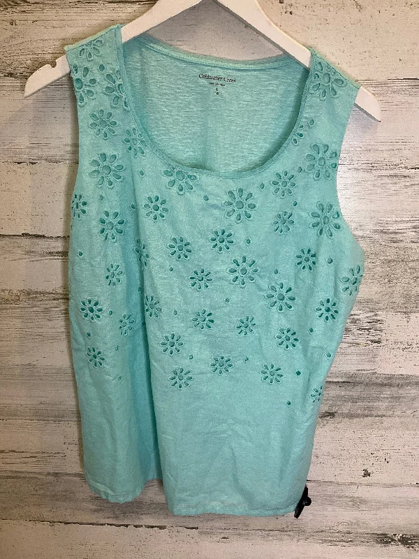 women's tops for those who want to wear versatile pieces that can be dressed up or downAqua Top Sleeveless Coldwater Creek, Size L