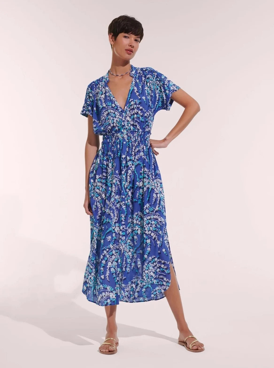 women's custom dressesBecky Long Dress in Royal Palmery