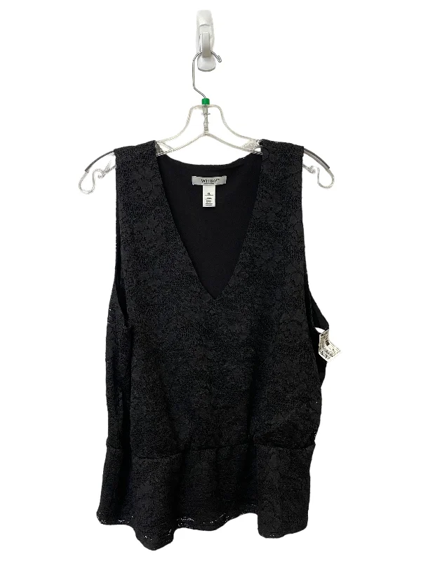 women's tops for statement-making outfitsBlack Top Sleeveless White House Black Market, Size Xl