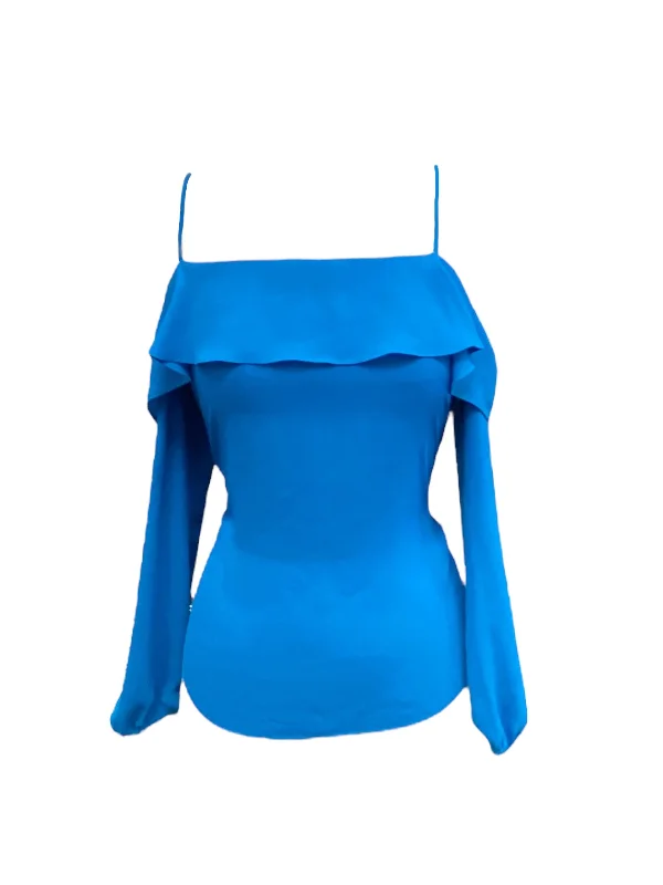 women's tops for those who want to stay warm and stylish during colder weatherBlue Top Sleeveless 1.state, Size M