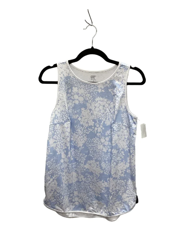 women's tops with asymmetrical designsBlue Top Sleeveless Crown And Ivy, Size S