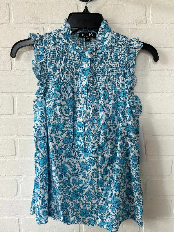 women's tops for those who want to add a touch of elegance and sophistication to their everyday wearBlue & White Top Sleeveless J. Crew, Size Xxs