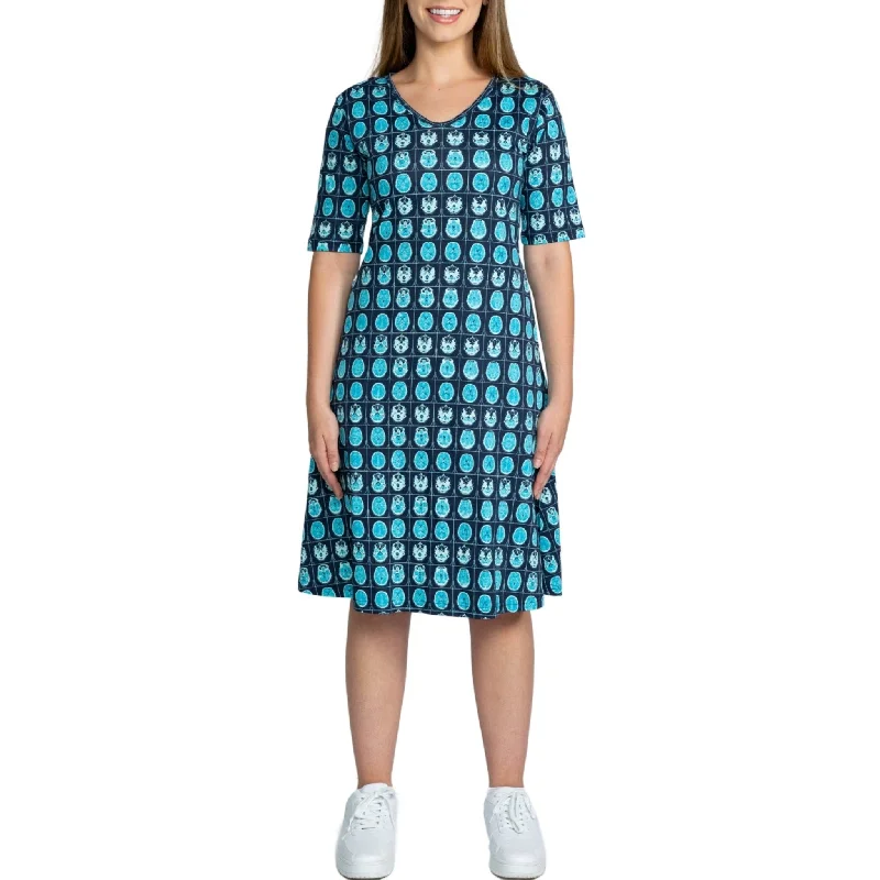 women's business casual dressesBrain Scans A-Line Dress (No Waist Seam)