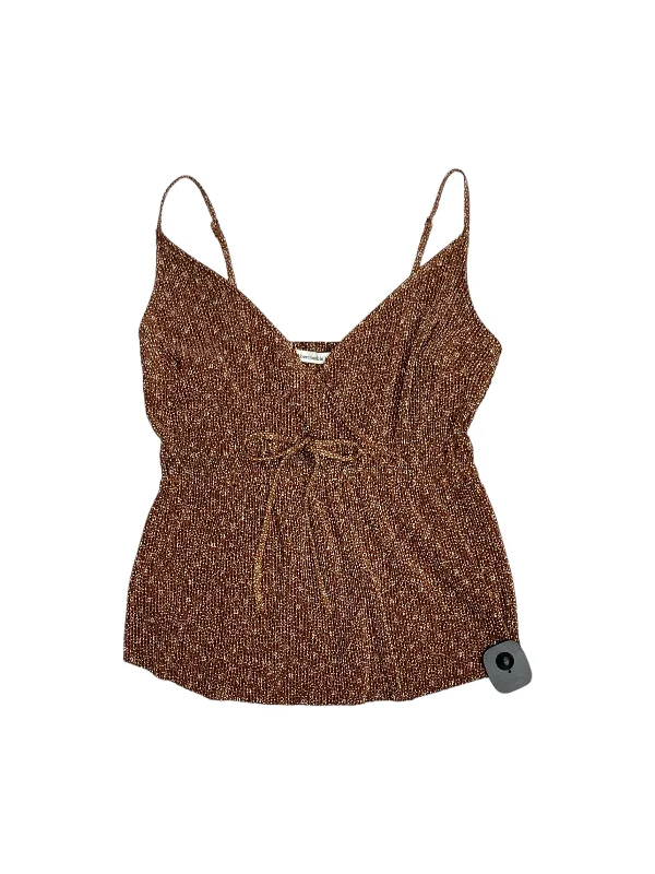 women's tops for those who want to create outfits that are both unique and memorableBrown & White Top Sleeveless Abercrombie And Fitch, Size Xs