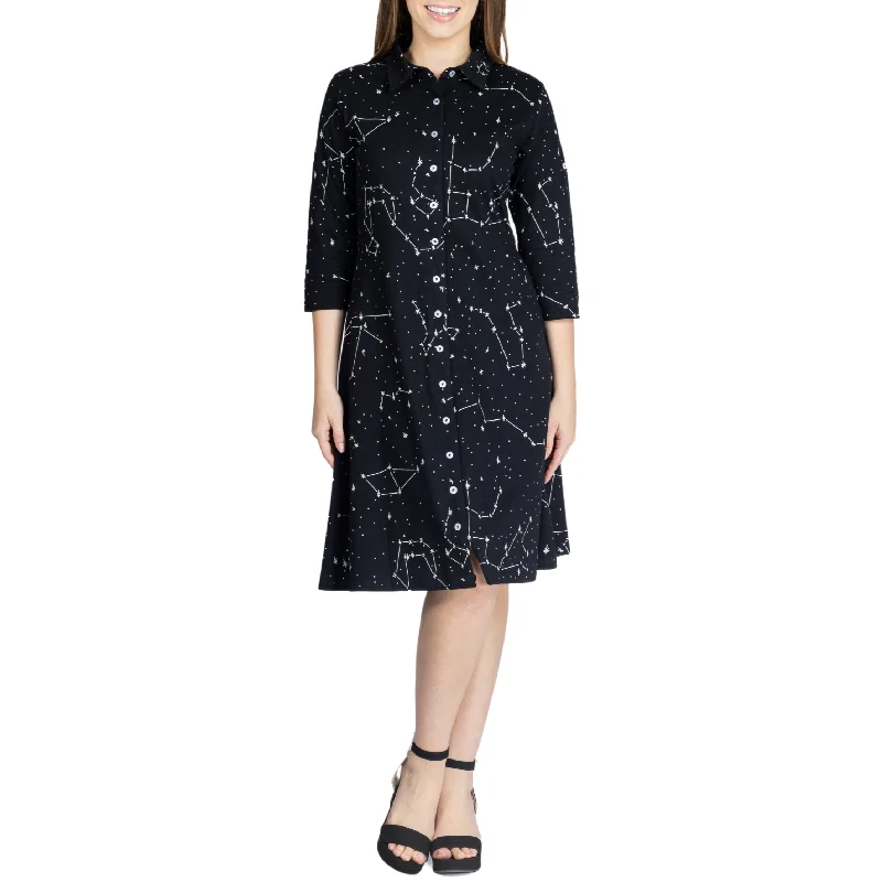 women's business casual dressesConstellations Glow-in-the-dark Button-Up Dress