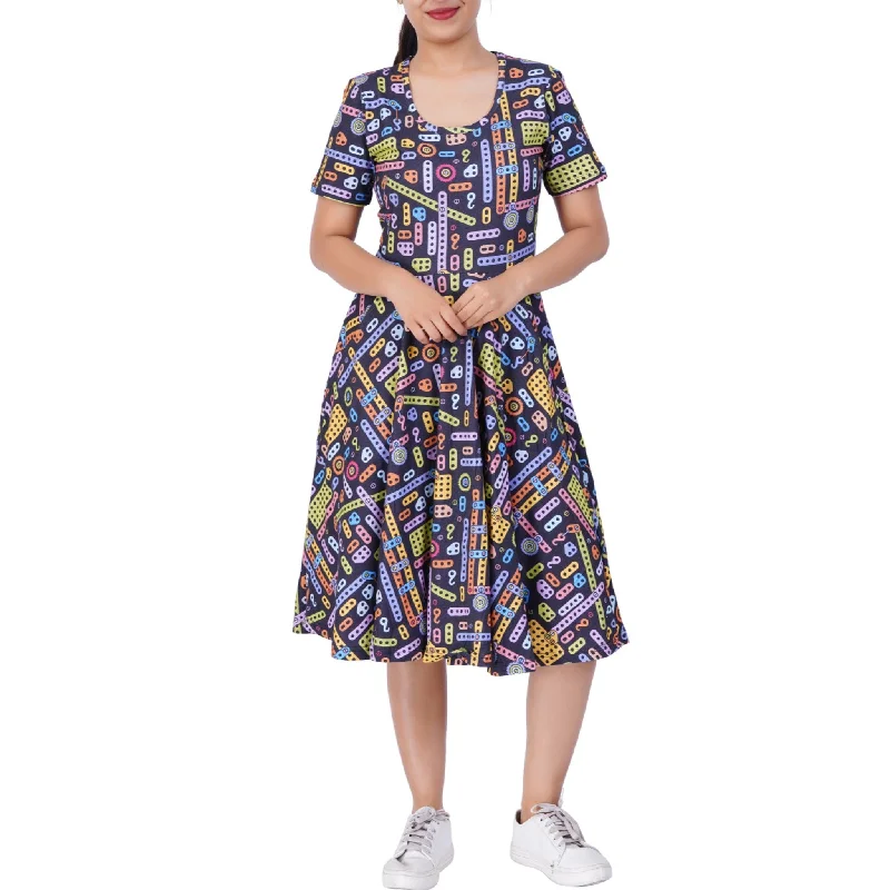 women's tall dressesConstruction Blocks Twirl Dress