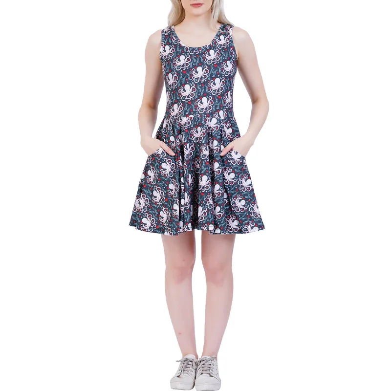 women's lightweight dressesFloral Octopus Skater Dress