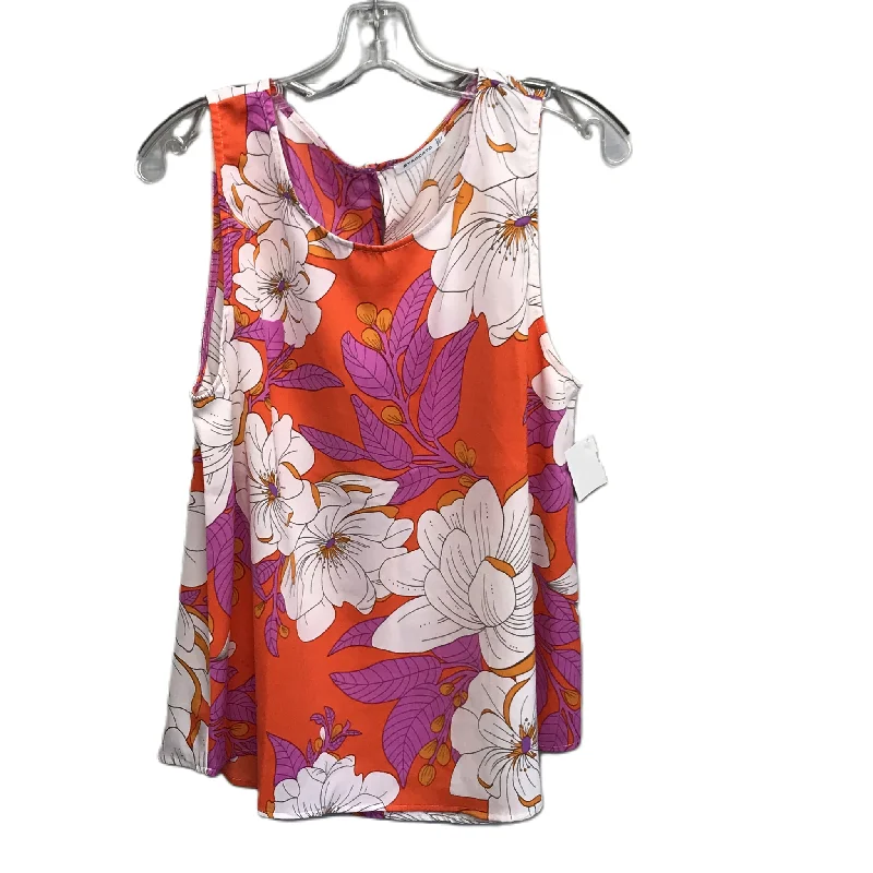 women's tops for layeringFloral Print Top Sleeveless By Staccato, Size: L