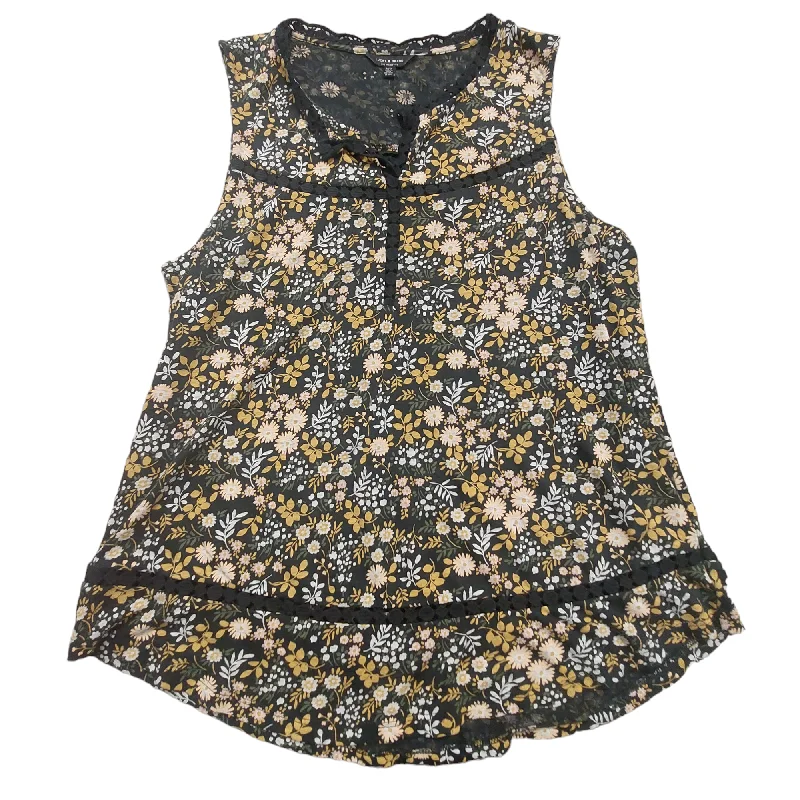 women's tops for those who want to add a touch of sophistication to their casual attireFloral Print Top Sleeveless Lucky Brand, Size L