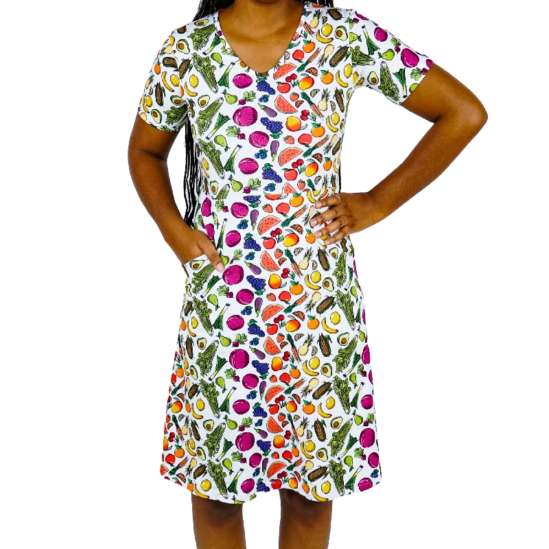 women's limited-edition dressesFruits & Veggies A-Line Dress (With Waist Seam) [FINAL SALE]