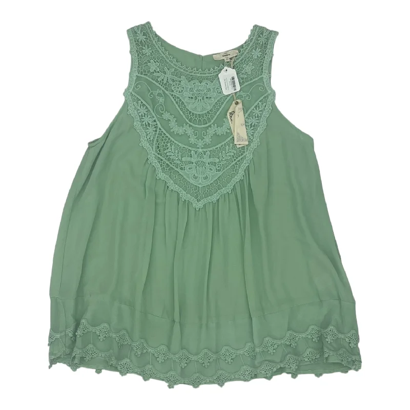 women's tops for those who want to add a personal touch to their wardrobe with unique and one-of-a-kind piecesGREEN ENTRO TOP SLEEVELESS, Size S