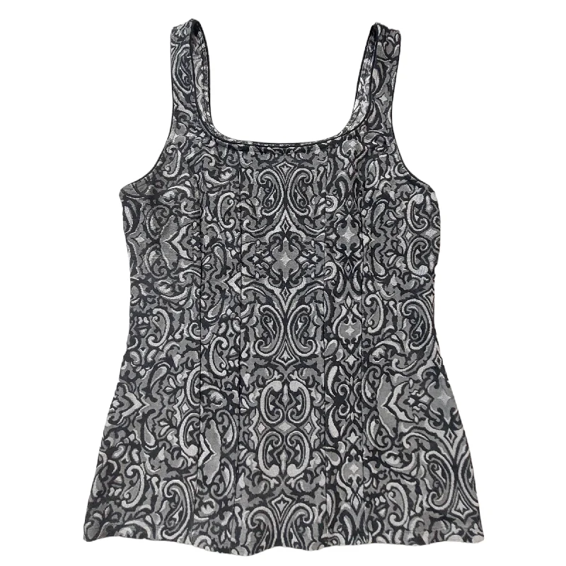 women's tops with sheer overlaysGrey Top Sleeveless White House Black Market, Size S