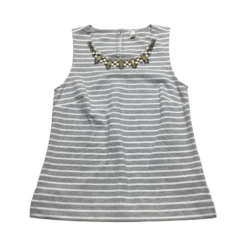 women's tops for those who want to invest in timeless piecesGrey & White Top Sleeveless J. Crew, Size Xs