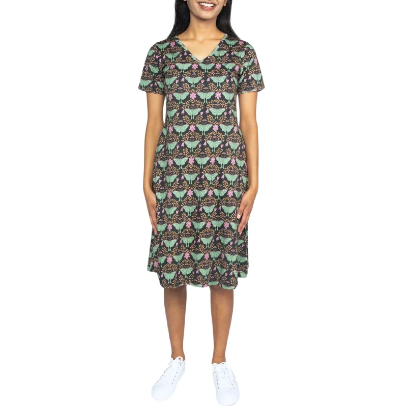 women's sustainable dressesLuna Moth A-Line Dress (No Waist Seam)