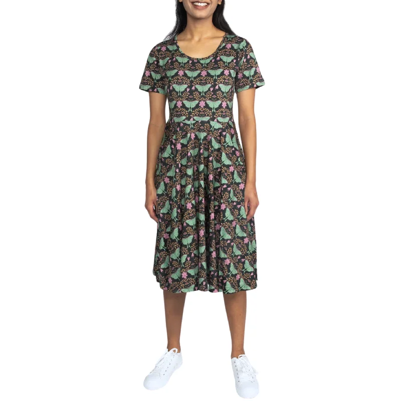 women's curve-hugging dressesLuna Moth Twirl Dress