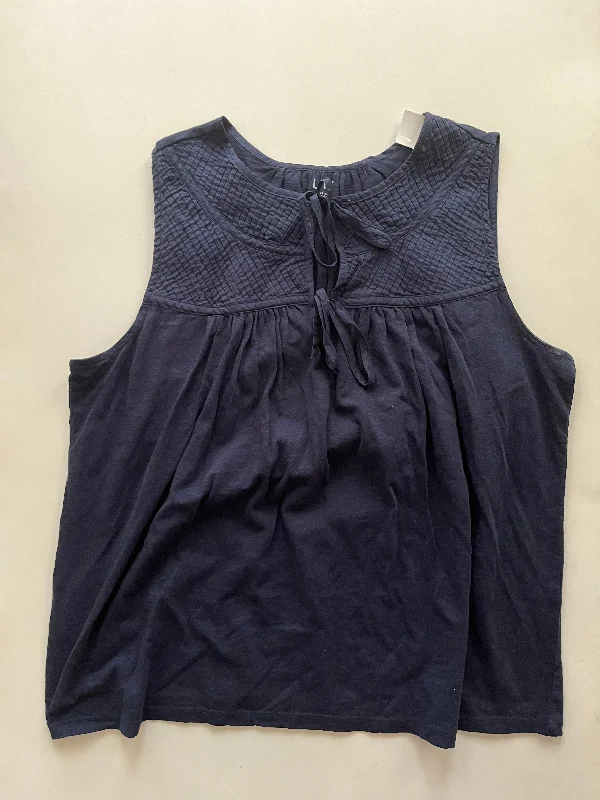 women's tops for those who want to show off their figure in a flattering wayNavy Top Sleeveless Loft O, Size L