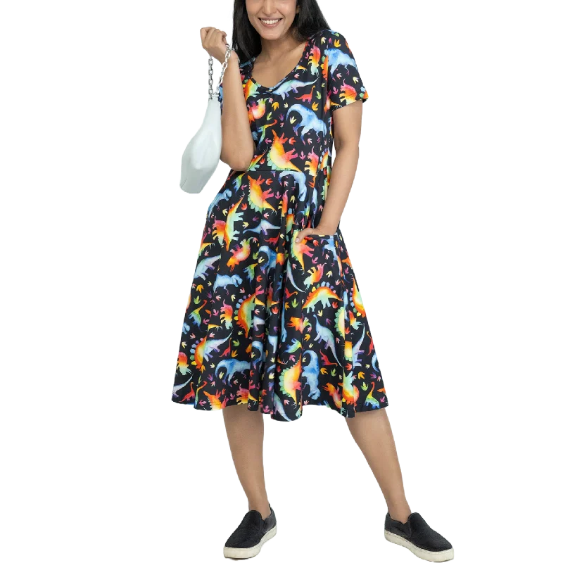 women's mini dressesRainbowsaurus Twirl Dress