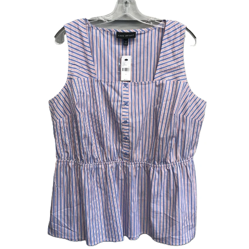 women's tops for picnics in the parkStriped Pattern Top Sleeveless By Lane Bryant, Size: Xl