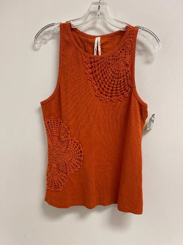 women's tops for those who prefer classic over trendy stylesTop Sleeveless By Anthropologie In Orange, Size: L