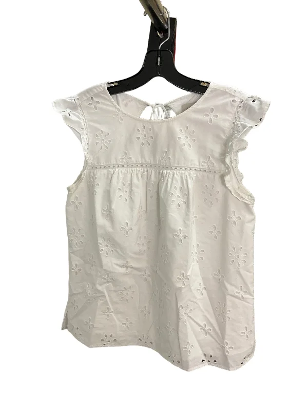 women's tops with embroidery detailsTop Sleeveless By Loft In White, Size: S