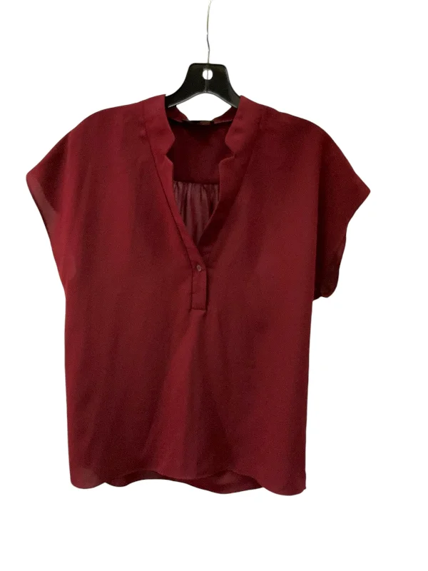 women's tops with geometric patternsTop Sleeveless By Tahari By Arthur Levine In Maroon, Size: Xs